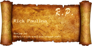 Rick Paulina névjegykártya